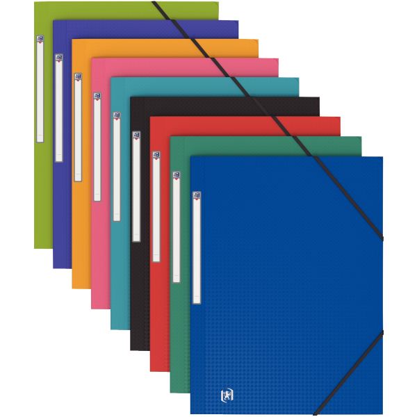 Paquet de 10 chemises 3 rabats à élastiques MEMPHIS en polypropylène, coloris assortis, Oxford — Chemises & trieurs