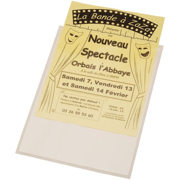 Blister de 10 pochettes adhésives en polypropylène 158x220 mm, N.C — CLASSEMENT