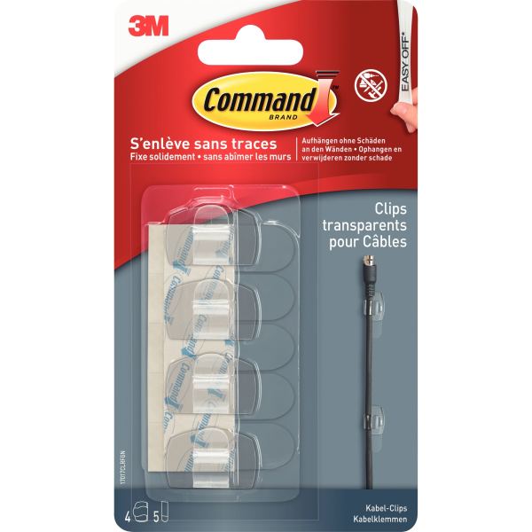 Crochet Command Accroche Tableau 4 Crochet Et 5 Languettes Transparent, 3M — PETIT MATERIEL BUREAU ET ECOLE