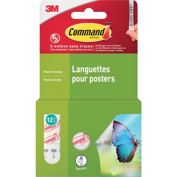 3M Command Languette autocollante pour posters, S, blanc — Suspension d'image