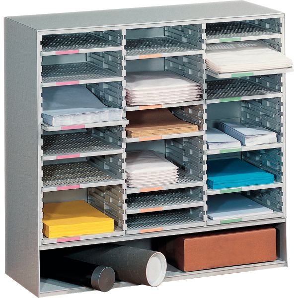 PAPERFLOW Station de tri postal, 18 casiers, gris — Trieurs à courriers