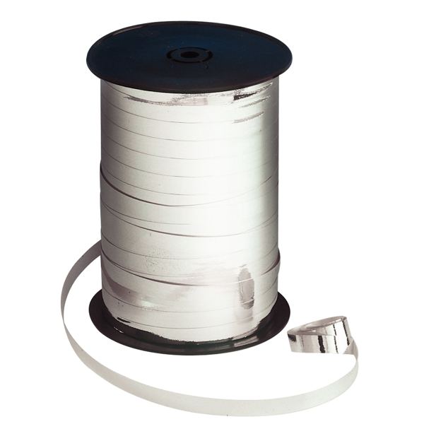 Bobine de 250m de longueur sur 7 mm de largeur de bolduc lisse coloris argent métallisé, Clairefontaine — Rubans cadeaux &…
