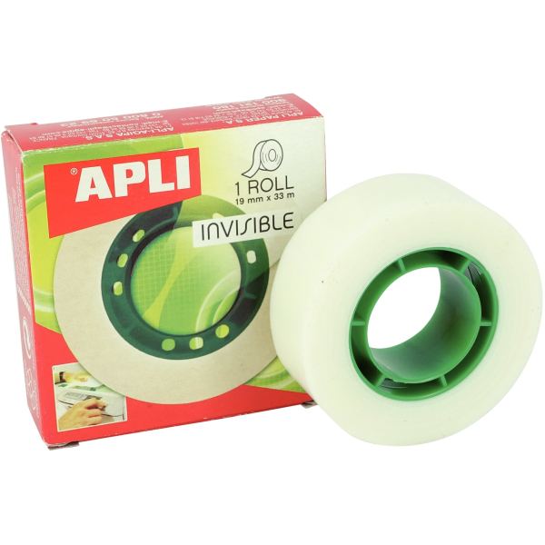 Rouleau adhésif Apli invisible 19 mmx 33m, N.C — PETIT MATERIEL BUREAU ET ECOLE
