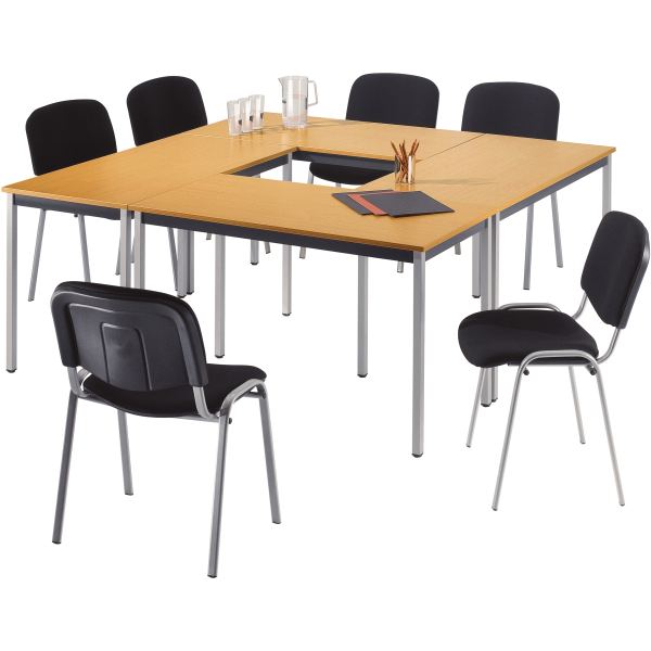 Table modulaire rectangulaire 120x60 cm plateau chêne nature, N.C — MOBILIER