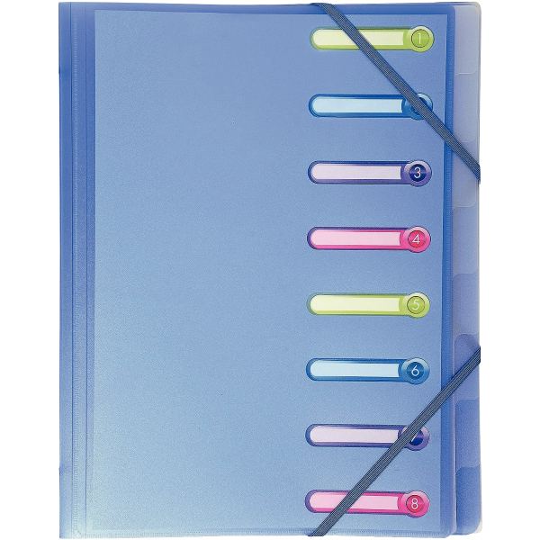 EXACOMPTA Trieur Chromaline, A4, PP, 8 compartiments,assorti — Chemises & trieurs