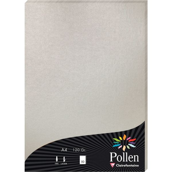 Pollen by Clairefontaine Papier A4, argent — Cartes de voeux à faire soi-même