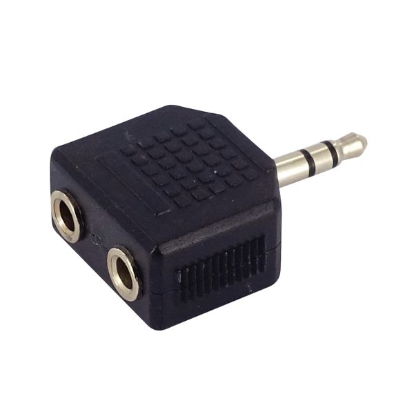Double adapatateur jack 3,5mm noir, N.C — INFORMATIQUE