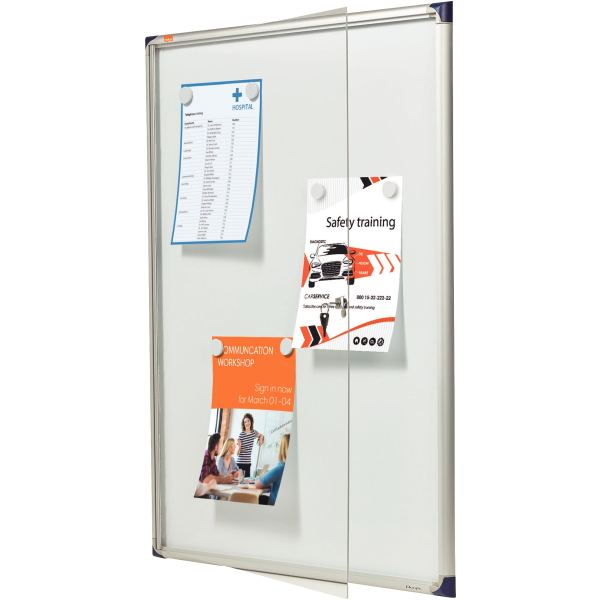 nobo Vitrine d'affichage extra plate, dos en métal, 9 x A4 — Vitrines