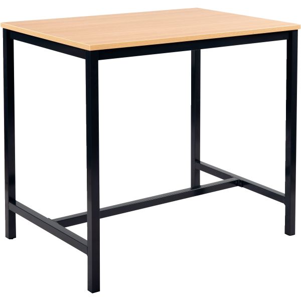 Table haute L120 xP80 cm plateau hêtre/piètement noir, N.C — MOBILIER