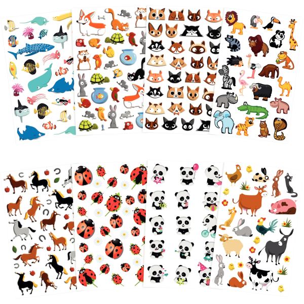 Pochette de 209 stickers déco 3D cooky thème animaux — Non classé
