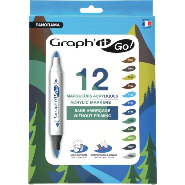 Pochette de 12 marqueurs Graph It Panorama, N.C — ECRIRE ET CORRIGER