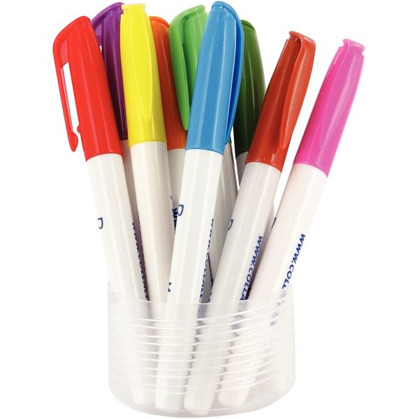 Pot de 12 feutres plastic fou assortis, N.C — TRAVAUX MANUELS