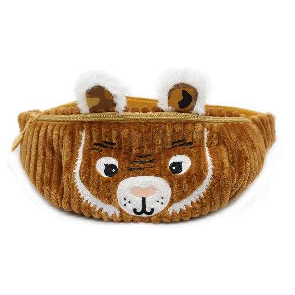 Sac banane velours côtelé Spéculos le tigre Les Déglingos — Bagagerie enfant