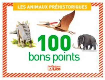 Bon point éditions lito animaux préhistoriques texte pédagogique au verso 61x82mm boîte 100 unités — Non classé