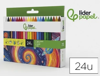 Crayon cire liderpapel 115mm résistant non salissant effaçable étui carton 24 unités — Non classé