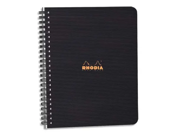 Cahier RHODIACTIVE Notebook 160 pages perforées, couverture polypropylène, format A5+, quadrillé 5x5 — Classement & archivage
