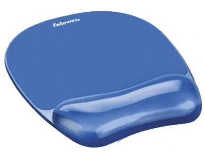 Tapis souris fellowes repose-poignet gel transparent bleu adapté souris optiques — Non classé