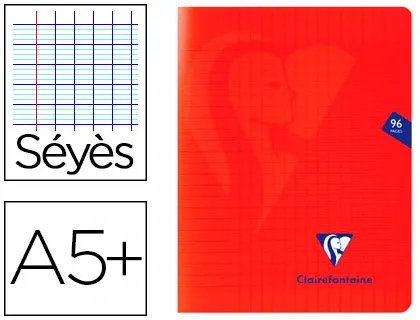 Clairefontaine Cahier piqûre Mimesys, 170 x 220 mm, rouge — Cahiers francais
