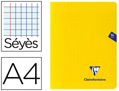 Clairefontaine Cahier piqûre Mimesys, A4, séyès, jaune — Cahiers francais