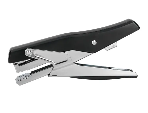 Pince à agrafer q-connect ergonomique 75x25x175mm 25f agrafes 24/6 et 26/6 coloris chromé/noir — Non classé