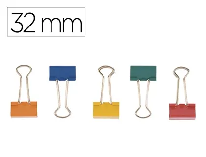 Pince q-connect double clip largeur 32mm boite carton 10 unites coloris assortis — Non classé