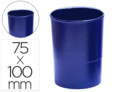 Pot a crayons q-connect plastique hauteur 100mm diametre 75mm coloris bleu opaque — Non classé