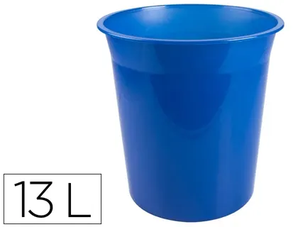 Corbeille papier q-connect plastique resistant 13l 275x285mm coloris bleu translucide — Non classé