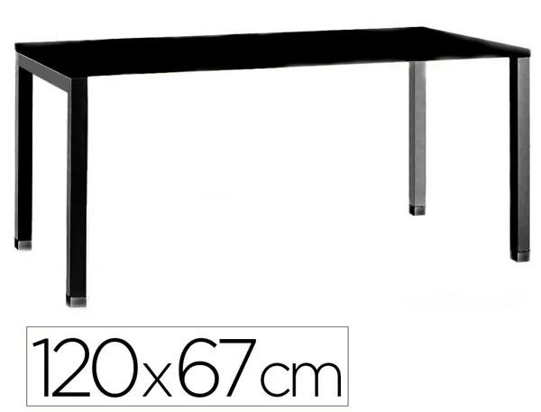 Bureau mt international plateau noir melamine 25mm pietement arche coloris noir 120x67cm — Non classé