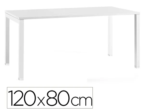 Bureau mt international plateau blanc melamine 25mm pietement arche coloris blanc 120x80cm — Non classé