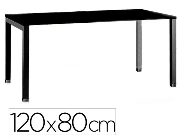 Bureau mt international plateau noir melamine 25mm pietement arche coloris noir 120x80cm — Non classé