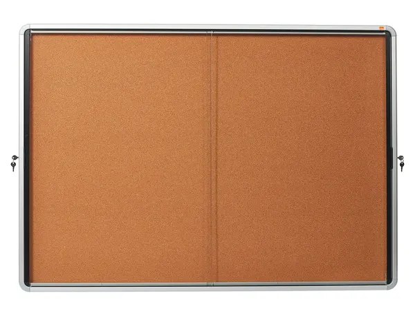 Vitrine d interieur nobo premium plus a4 porte coulissante verre securite fond liege capacite 15 — Non classé