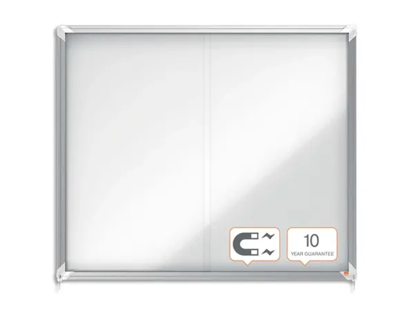 Vitrine d interieur nobo premium plus a4 porte coulissante verre securite fond magnetique inscriptible — Non…