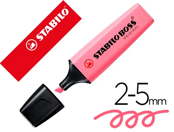 Surligneur stabilo boss original pastel encre base eau pointe biseautee largeur trace 2/5mm coloris mauve — Non classé