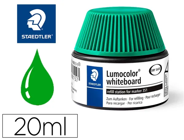 Recharge marqueur permanent staedtler lumocolor 488 48 pour marqueurs compacts 348 flacon 20ml coloris vert — Non classé