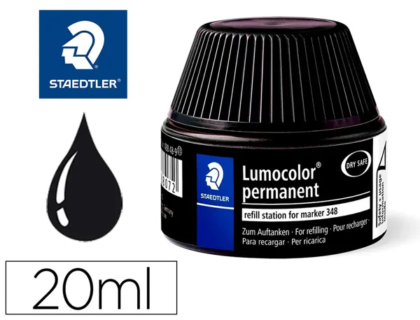 Recharge marqueur permanent staedtler lumocolor 488 48 pour marqueurs compacts 348 flacon 20ml coloris noir — Non classé