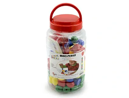 Perle maxi oz international 3 formes 4 coloris contient 75 perles 6 lacets 65cm 1 abaque 16 fiches activité dès 2 ans — Non…