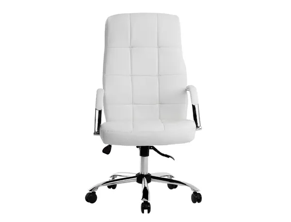Fauteuil de direction q-connect piave simili cuir base acier chrome hauteur max 1250mm largeur 610mm prof 700mm blanc — Non…