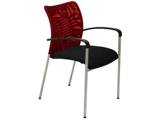 Fauteuil de visiteur mt international 3157 dossier reglable resille rouge — Non classé