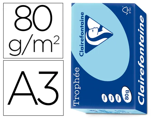 Clairefontaine Papier universel Trophée, A3, bleu vif — Papier copieur et imprimante