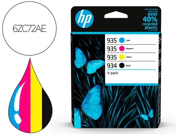 Cartouche original hp 934 40 0 p noir/cyan/magenta/jaune pack 4 couleur — Non classé