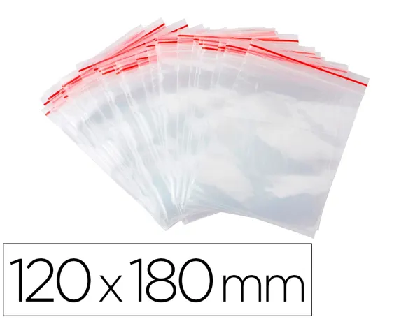 Sachet plastique refermable q-connect dim.120x180 mm sachet de 100 unites — Non classé