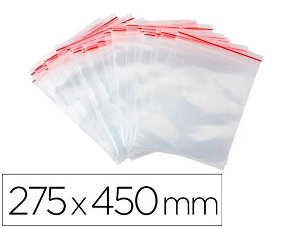 Sachet plastique refermable q-connect dim.275x450 mm sachet de 100 unites — Non classé