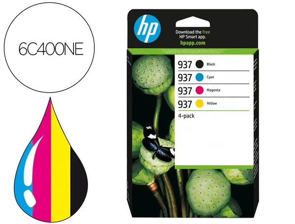 Cartouche d'encre original hp 937 800 p noir/cyan/magenta/jaune pack 4 couleur — Non classé