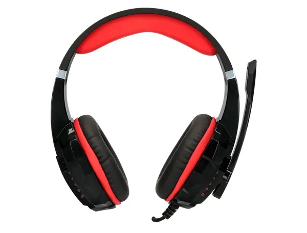 Casque q-connect gaming filaire avec microphone ajustable et lumiere led coloris noir — Non classé
