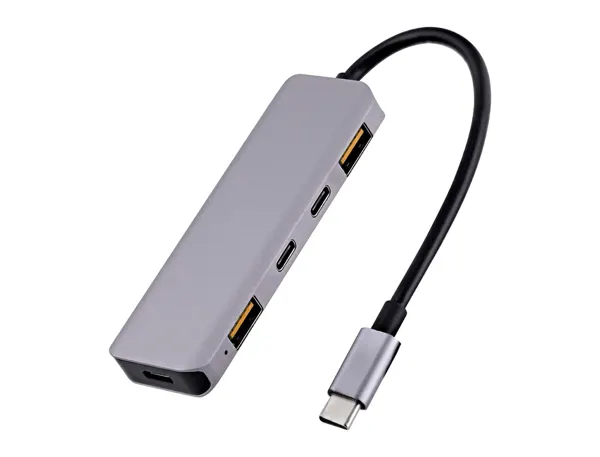 Hub t'nb iclick 5 en 1 2 usb-c 2 usb-a 1 usb-c power delivery 100w coloris aluminium — Non classé