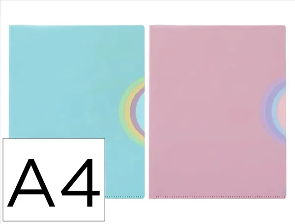 Pochette coin viquel rainbow pastel polypropylene a4 4 positions coloris aleatoire — Non classé