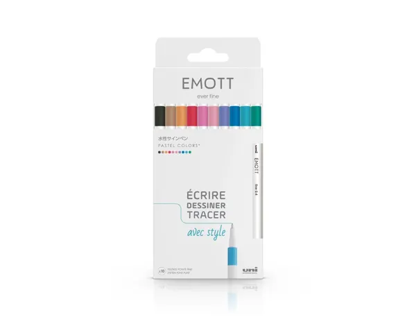 Feutre uniball emott pastel colors pointe fine coloris assortis pochette 10 unites — Non classé