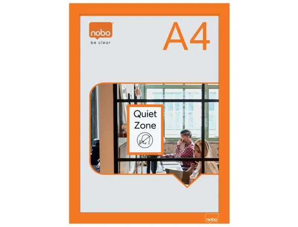 Porte-affiche nobo magnetique autocollant a4 cadre coloris orange — Non classé
