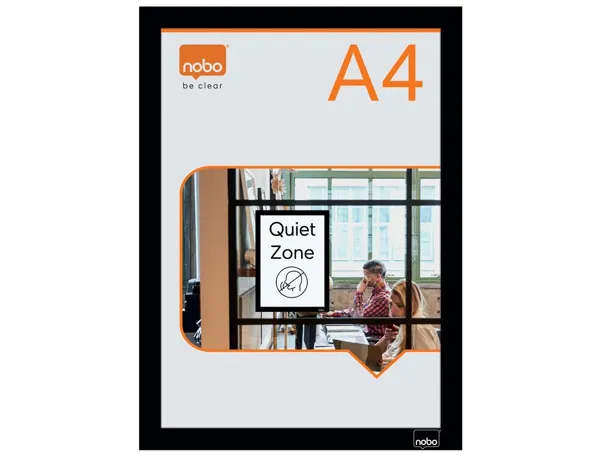 Porte-affiche nobo magnetique autocollant a4 cadre coloris noir — Non classé