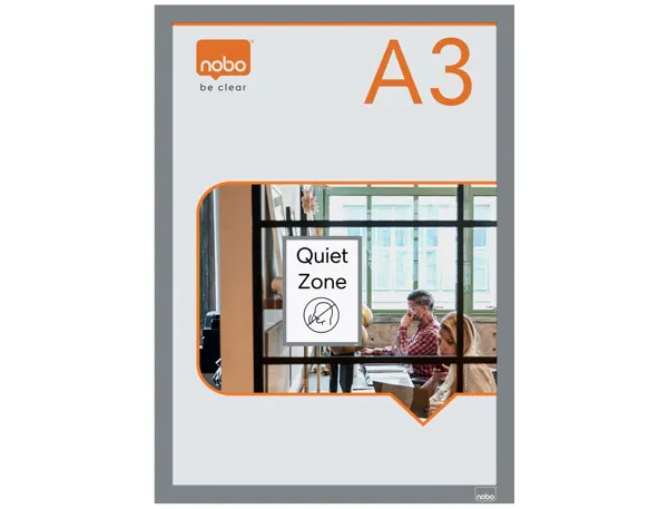 Porte-affiche nobo magnetique autocollant a3 cadre coloris gris — Non classé